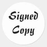 Gold Glitter Autographed Copy Author Writer Star Star Sticker