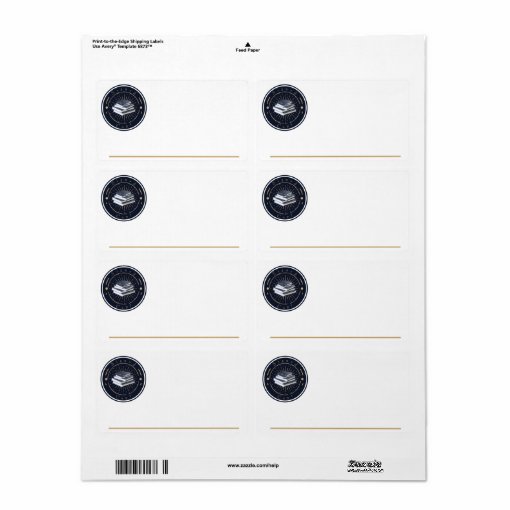 Signed Copy, Stack of Books Bookplate Zazzle