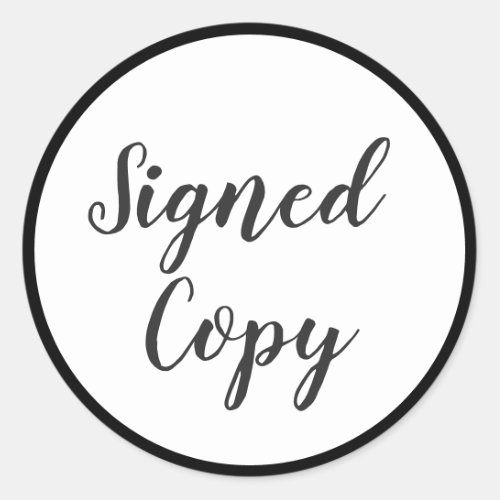 Signed Copy Writer Classic Round Sticker