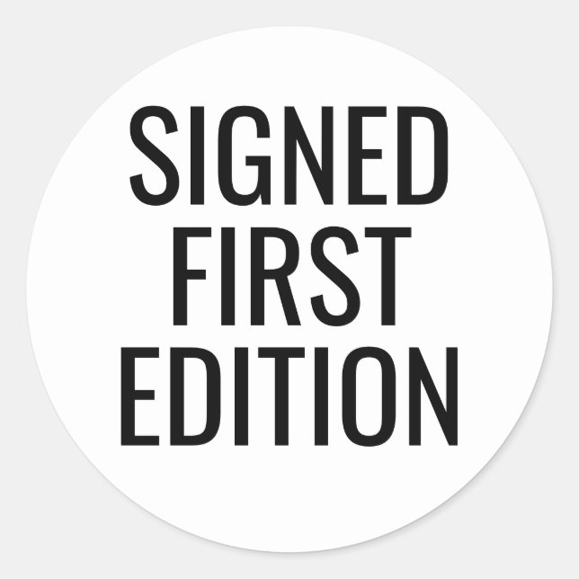 SIGNED FIRST EDITION stickers for autographed book (Front)