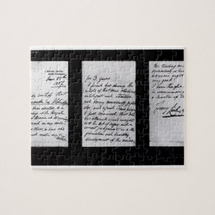 Signed letter, 1887 (pen and ink on paper) (b/w ph jigsaw puzzle