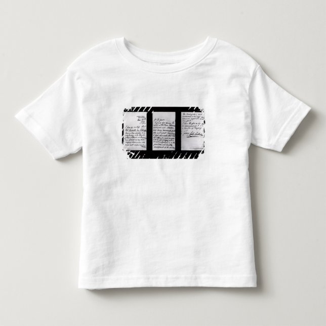 Signed letter, 1887 (pen and ink on paper) (b/w ph toddler t-shirt (Front)