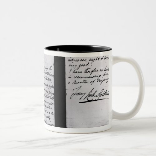 Signed letter 1887 pen and ink on paper bw ph Two_Tone coffee mug