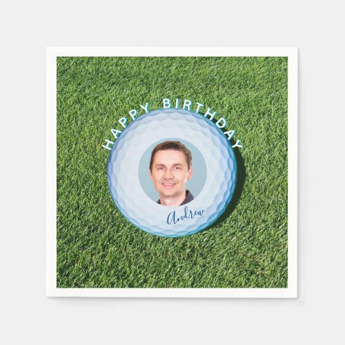 Signed Photo Golf Ball Birthday Napkins