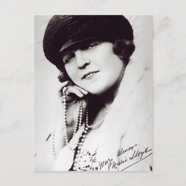 Signed photograph of Marie Lloyd Postcard (Front)
