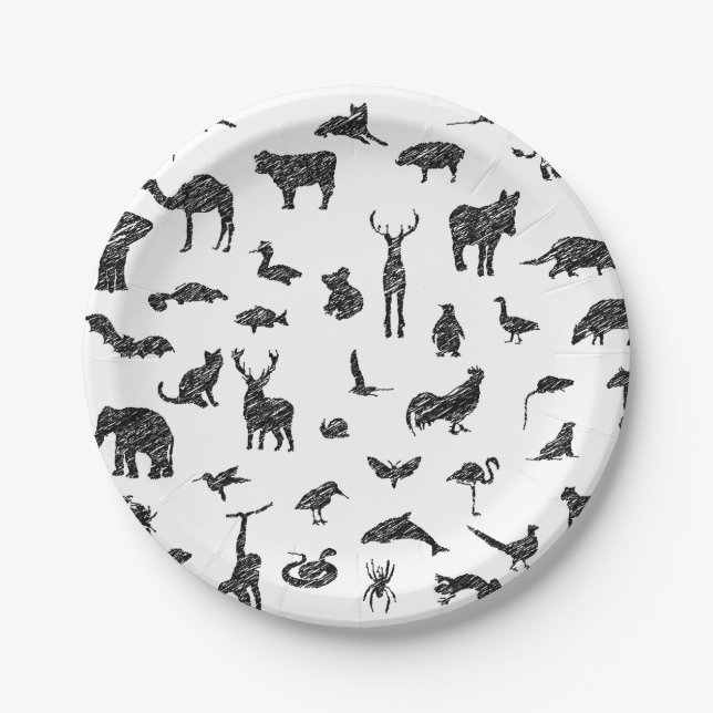 Signed safari wild animals print. Animal park, Paper Plates (Front)
