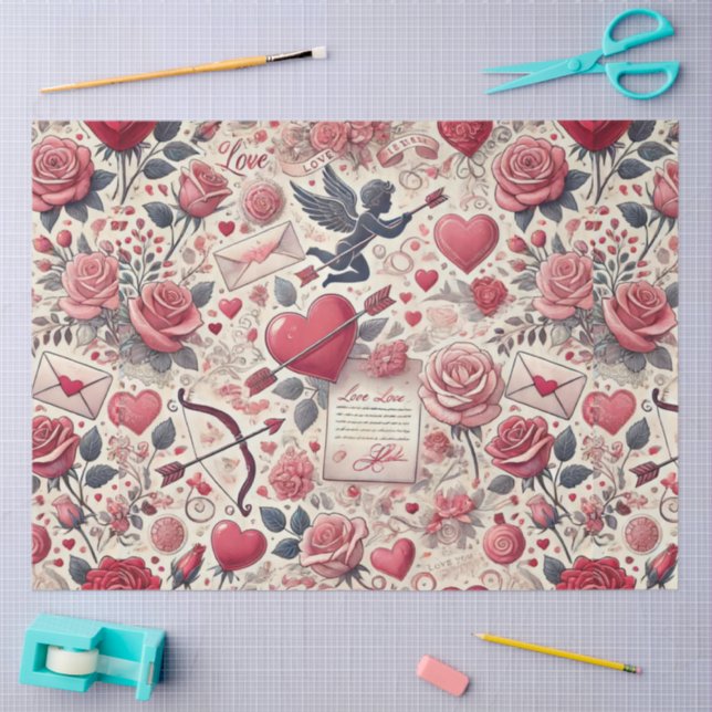 Signed with a Rose Tissue Paper (Craft)