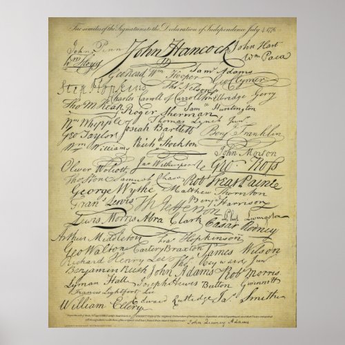 Signers of the Declaration of Independence Print