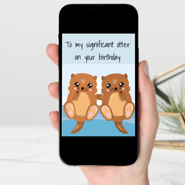 Significant Other Wife Husband Birthday Otter Card (Front Digital)