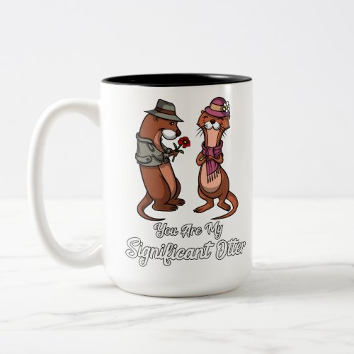 Significant Otter Cute Animal Couple Two_Tone Coffee Mug