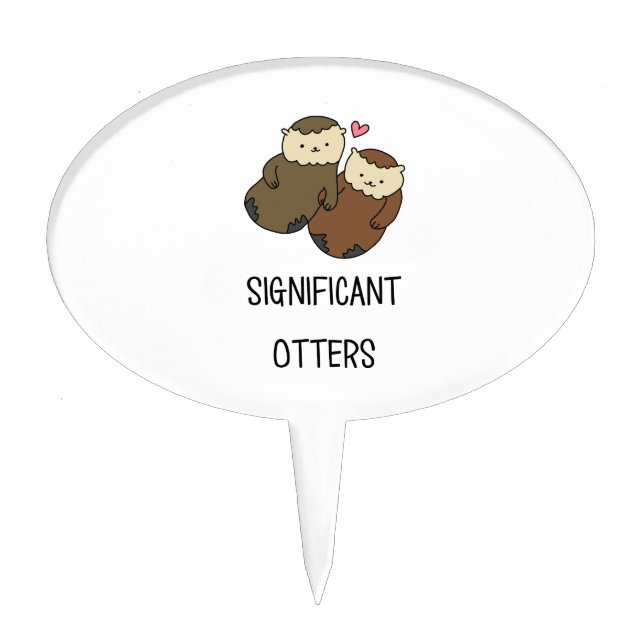 SIGNIFICANT OTTERS couple's shirts, accessories Cake Topper (Front)