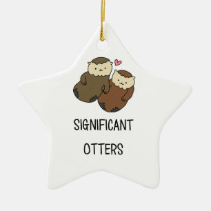 SIGNIFICANT OTTERS couple's shirts, accessories Ceramic Ornament