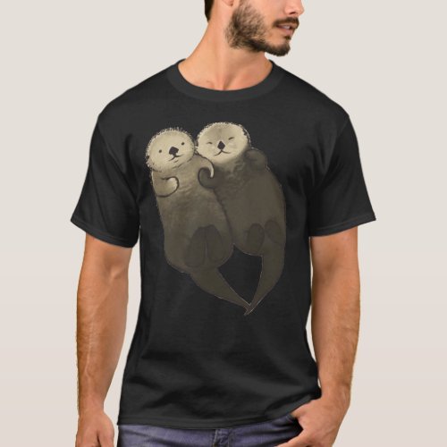 Significant Otters _ Otters Holding Hands Classic  T_Shirt