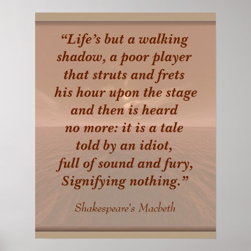 Signifying nothing _Shakespeare quote_art print