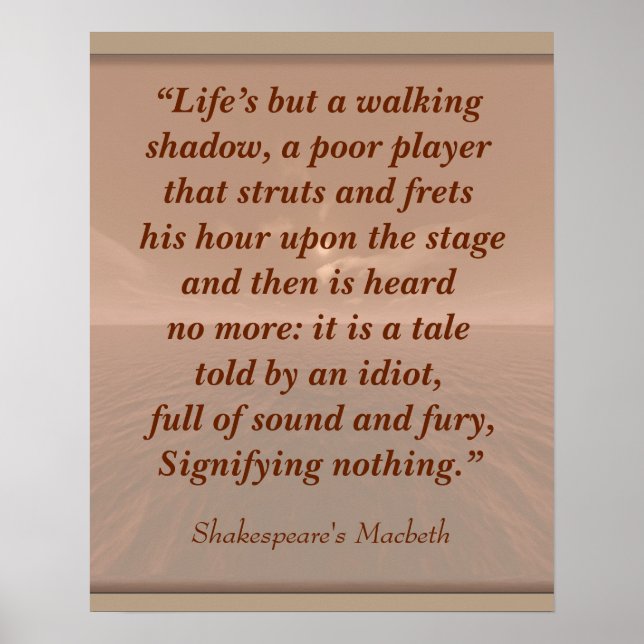 Signifying nothing -Shakespeare quote-art print (Front)