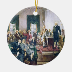Signing of the Constitution by Howard C. Christy Ceramic Ornament