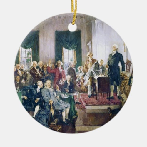 Signing of the Constitution by Howard C Christy Ceramic Ornament