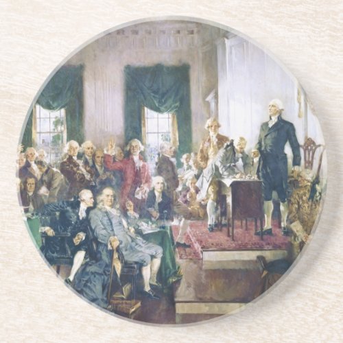 Signing of the Constitution by Howard C Christy Drink Coaster