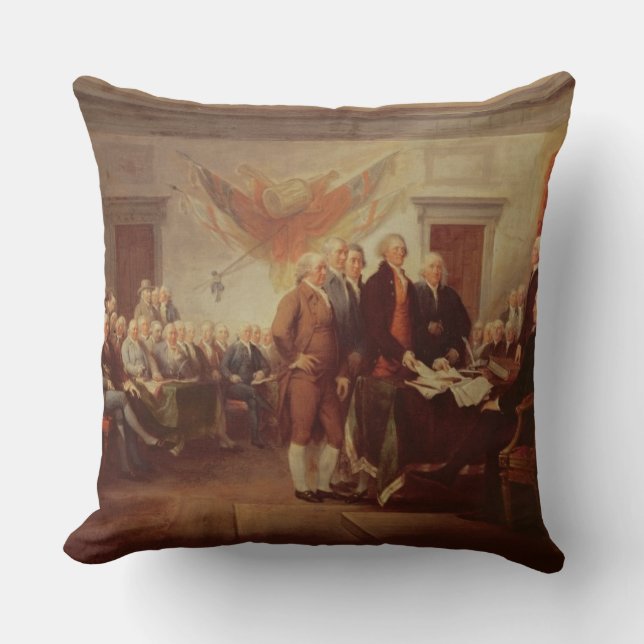 Signing the Declaration of Independence, 4th Throw Pillow (Front)