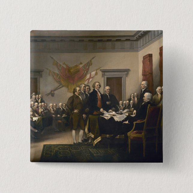 Signing the Declaration of Independence, July 4th Button (Front)