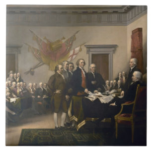 Signing the Declaration of Independence, July 4th Ceramic Tile