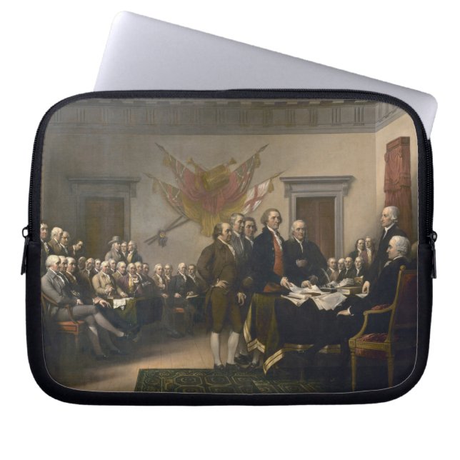 Signing the Declaration of Independence, July 4th Laptop Sleeve (Front)