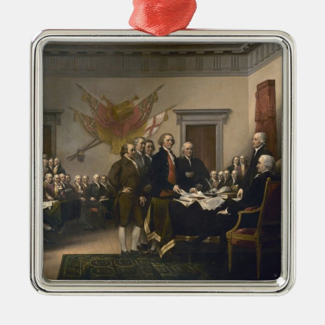 Signing the Declaration of Independence, July 4th Metal Ornament (Front)