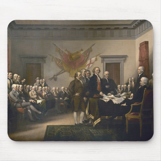Signing the Declaration of Independence, July 4th Mouse Pad (Front)