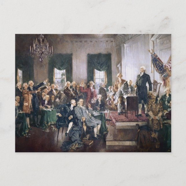 Signing the US Constitution by Christy Postcard (Front)