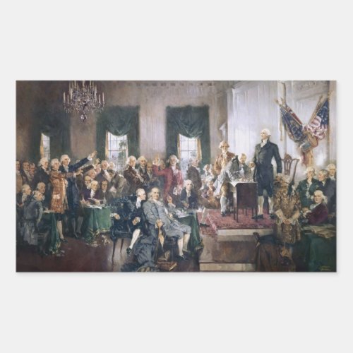 Signing the US Constitution by Christy Rectangular Sticker