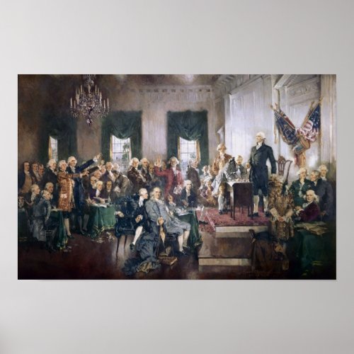 Signing the US Constitution Print