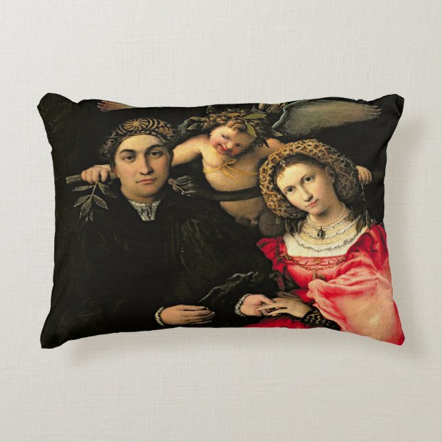 Signor Marsilio Cassotti and his Wife, Faustina Decorative Pillow (Front)
