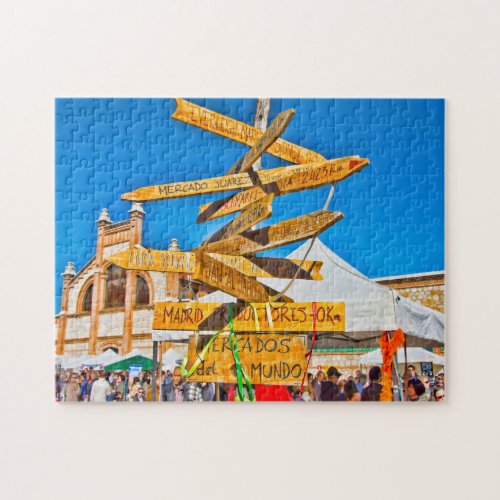 Signpost in Madrid Jigsaw Puzzle