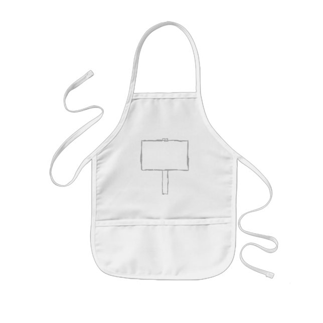 Signpost Notice. Gray and white. Kids' Apron (Front)