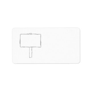 Signpost Notice. Gray and white. Label