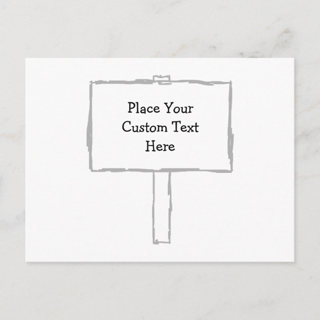 Signpost Notice. Gray and white. Postcard (Front)