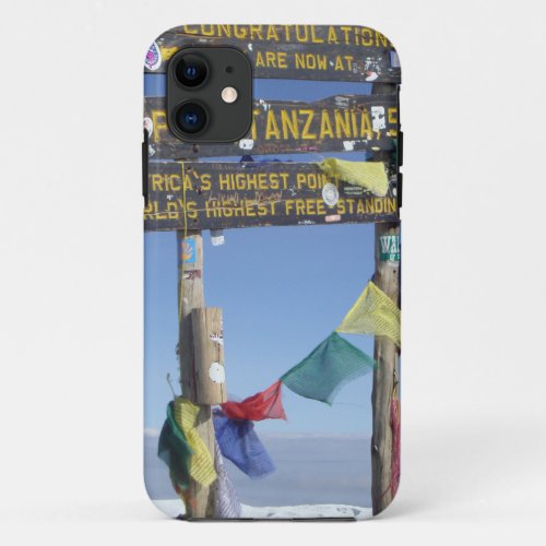 Signpost  on the  Summit of Kilimanjaro kenya iPhone 11 Case