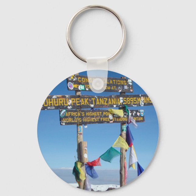 Signpost  on the  Summit of Kilimanjaro kenya Keychain (Front)