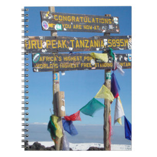 Signpost on the Summit of Kilimanjaro kenya Notebook