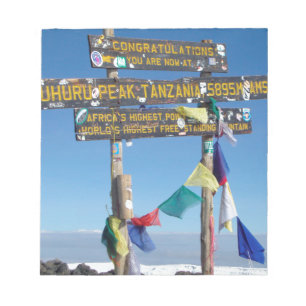 Signpost  on the  Summit of Kilimanjaro kenya Notepad