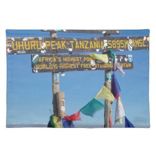 Signpost on the Summit of Kilimanjaro kenya Placemat
