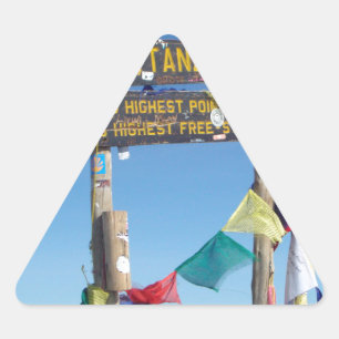 Signpost on the Summit of Kilimanjaro kenya Triangle Sticker