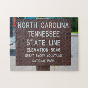 Signpost State Line Tennessee. Jigsaw Puzzle