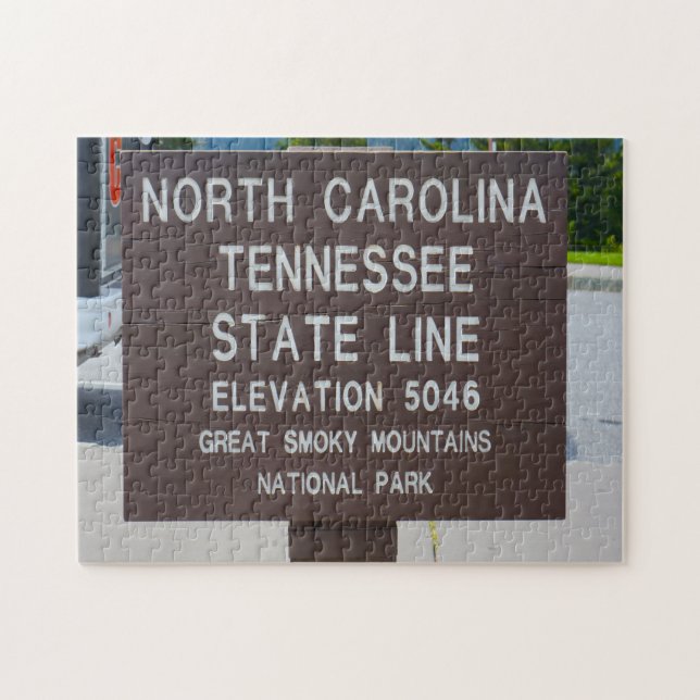 Signpost State Line Tennessee. Jigsaw Puzzle (Horizontal)