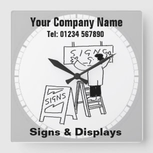 Signs & Displays Sign Manufacturers Square Wall Clock