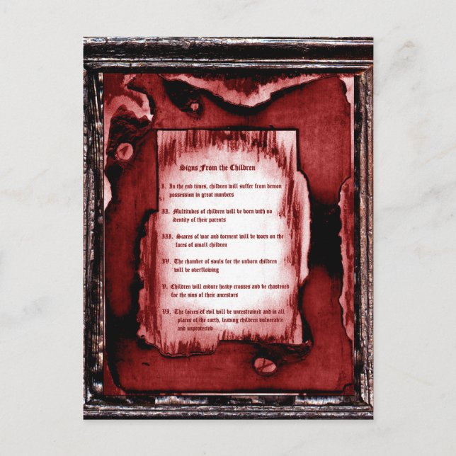 Signs From The Children Postcard (Front)