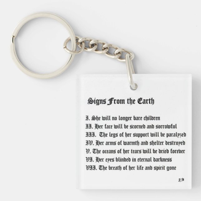 Signs from The Earth Keychain (Front)