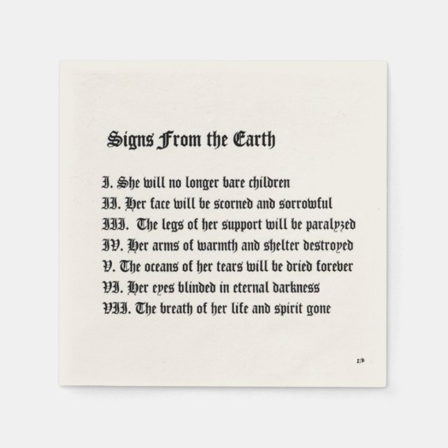Signs From The Earth Napkins (Front)