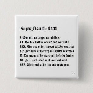 Signs From The Earth Pinback Button