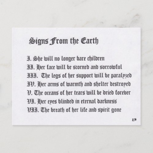 Signs From The Earth Postcard